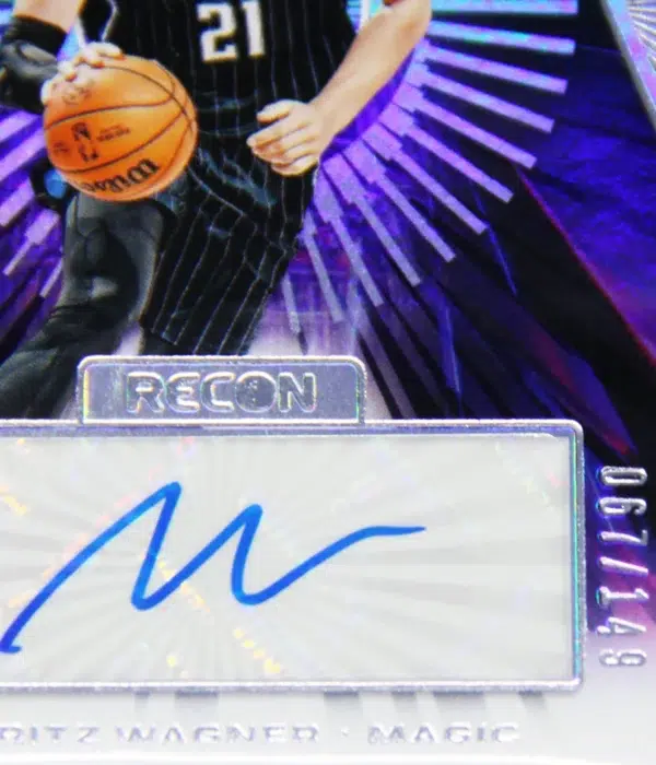 2022-24 Moritz Wagner #GS-WAG Panini Recon Glorified Autograph SN#67 - detail