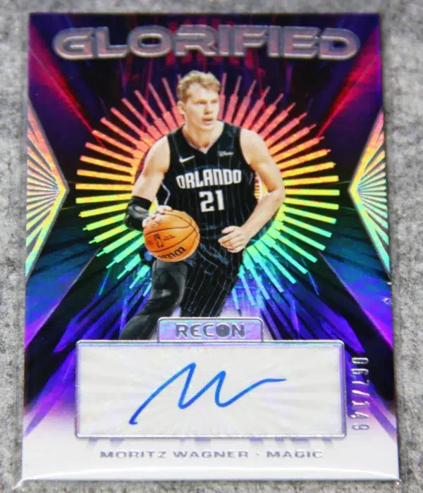 2022-24 Moritz Wagner #GS-WAG Panini Recon Glorified Autograph SN#67 - front