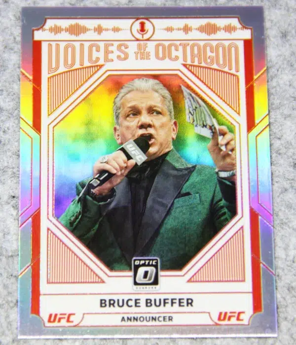 2022 Bruce Buffer #121 Panini Donruss Optic UFC Voices of the Octagon Holo Prizm - front