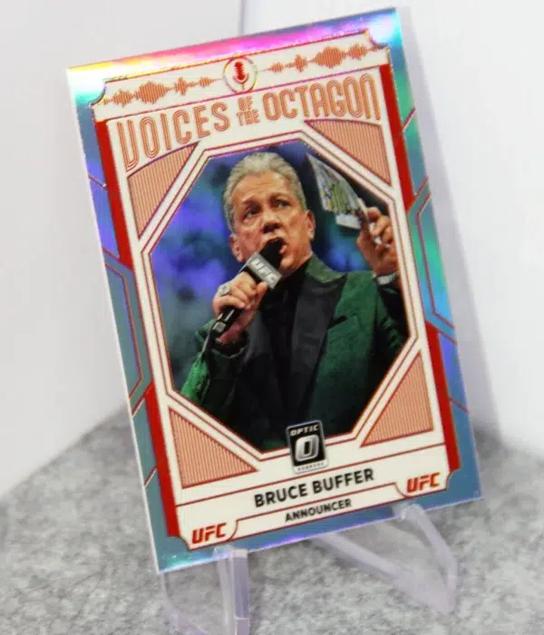 2022 Bruce Buffer #121 Panini Donruss Optic UFC Voices of the Octagon Holo Prizm - stand