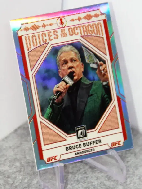 2022 Bruce Buffer #121 Panini Donruss Optic UFC Voices of the Octagon Holo Prizm - stand