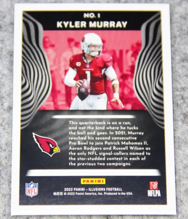 2022 Kyler Murray #1 Panini Illusions Trophy Collection Pink Parallel SN#181 - back
