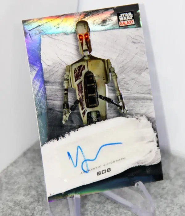2022 Matt Berry as 8D8 #GA-MB Topps Star Wars Galaxy Chrome Autograph - stand