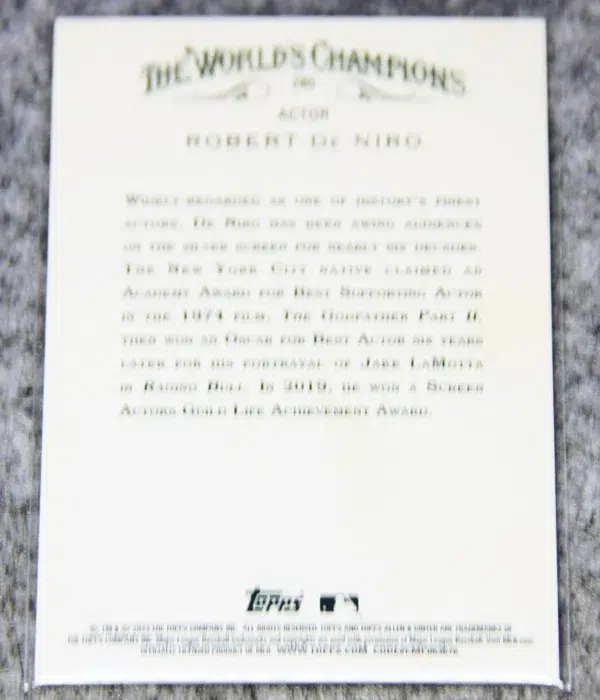 2023 Robert de Niro #280 Topps Allen & Ginter Silver Foil Hot Box - back