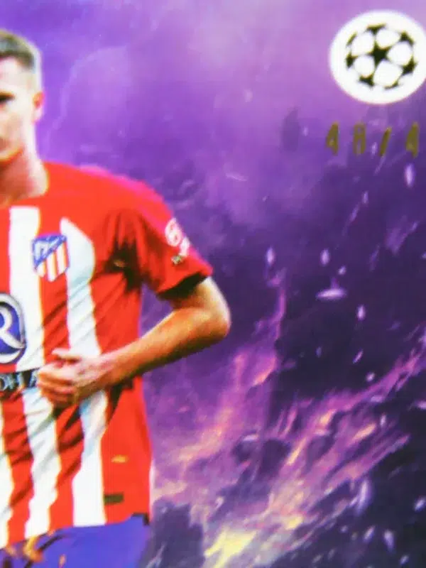 2023-24 Arthur Vermeeren #AV Topps Impact UEFA Club Competitions Purple Lightning Refractor RC SN#48 - detail