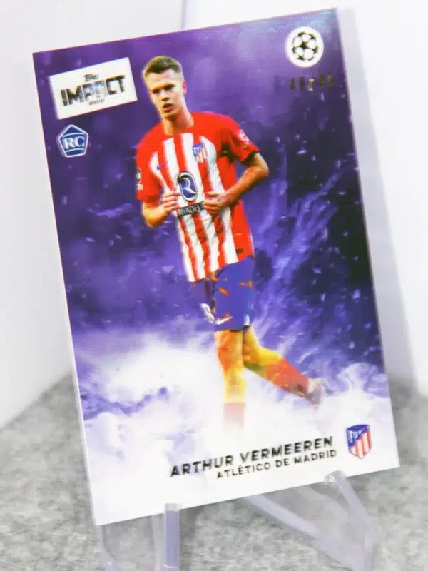 2023-24 Arthur Vermeeren #AV Topps Impact UEFA Club Competitions Purple Lightning Refractor RC SN#48 - stand