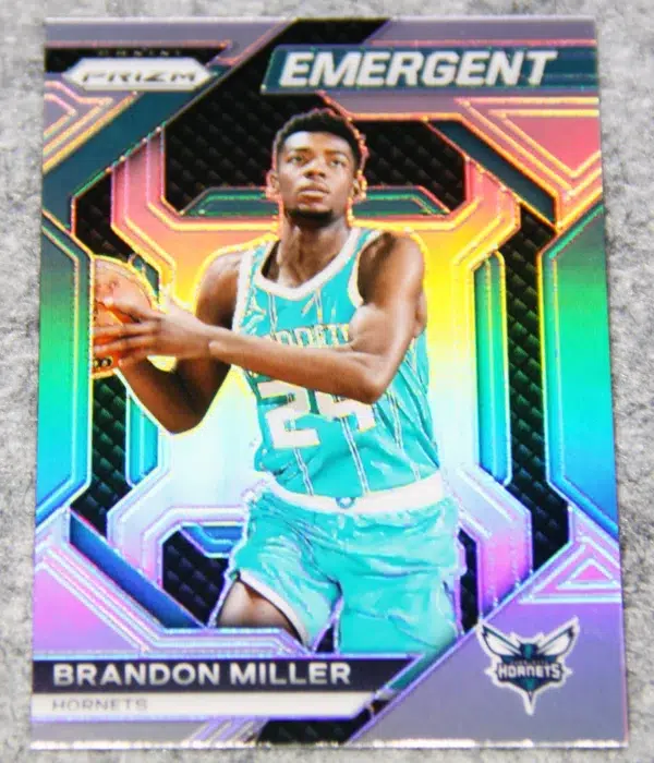 2023-24 Brandon Miller #17 Panini Prizm Emergent Silver Prizm - front