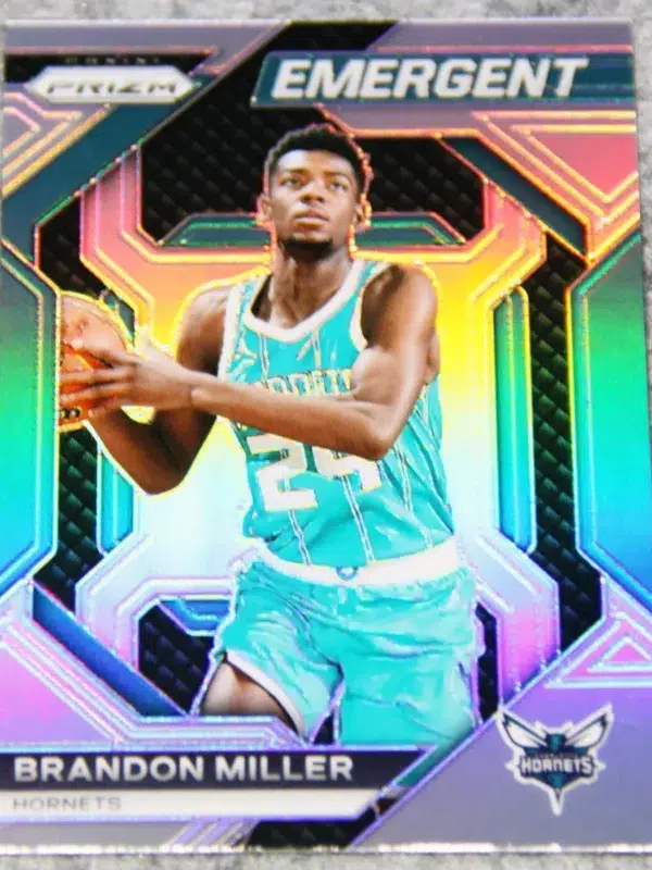 2023-24 Brandon Miller #17 Panini Prizm Emergent Silver Prizm - front