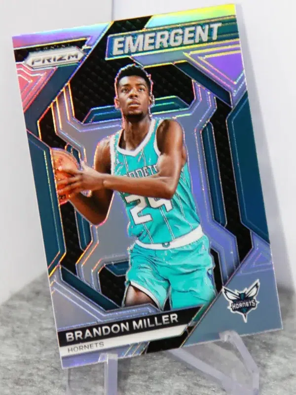 2023-24 Brandon Miller #17 Panini Prizm Emergent Silver Prizm - stand