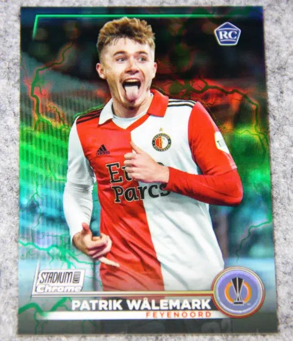 2023-24 Patrik Walemark #35 Topps Stadium Club Chrome UEFA Europa League Green Lightning Refractor SN#67 - front