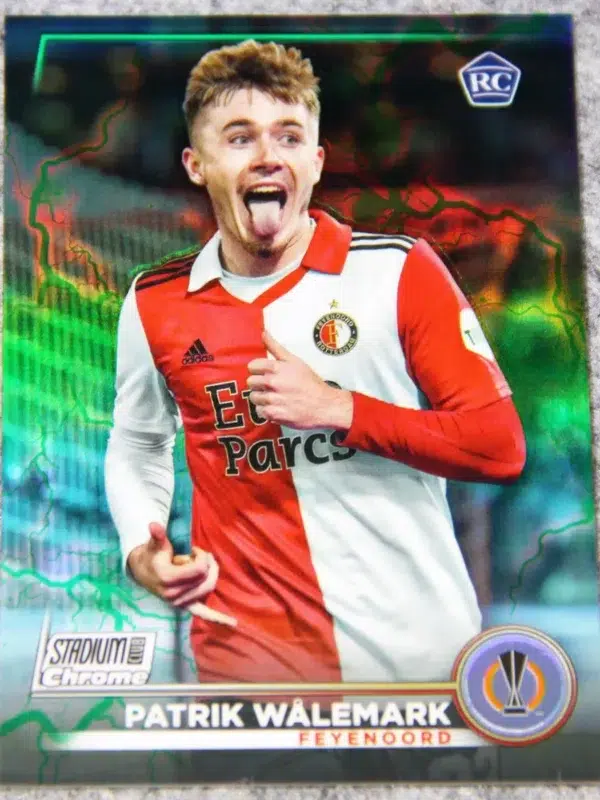 2023-24 Patrik Walemark #35 Topps Stadium Club Chrome UEFA Europa League Green Lightning Refractor SN#67 - front
