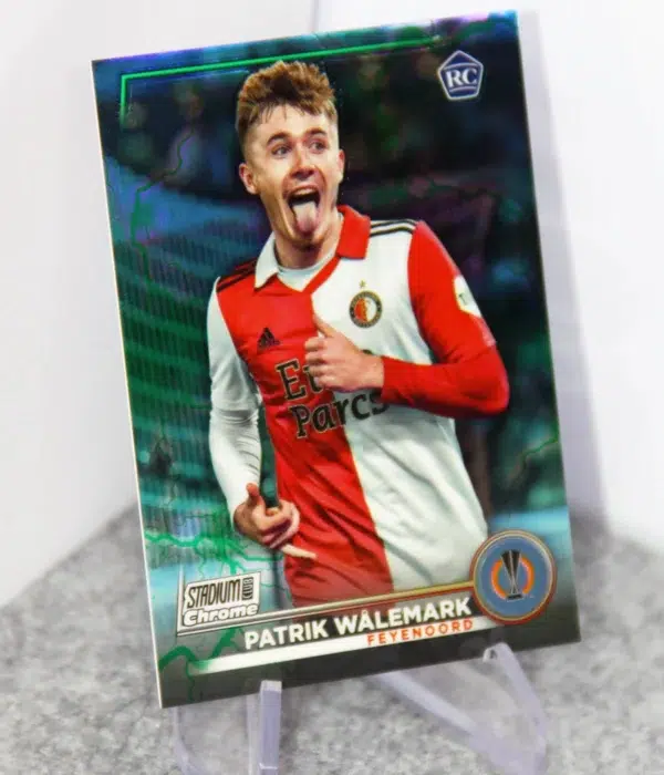 2023-24 Patrik Walemark #35 Topps Stadium Club Chrome UEFA Europa League Green Lightning Refractor SN#67 - stand