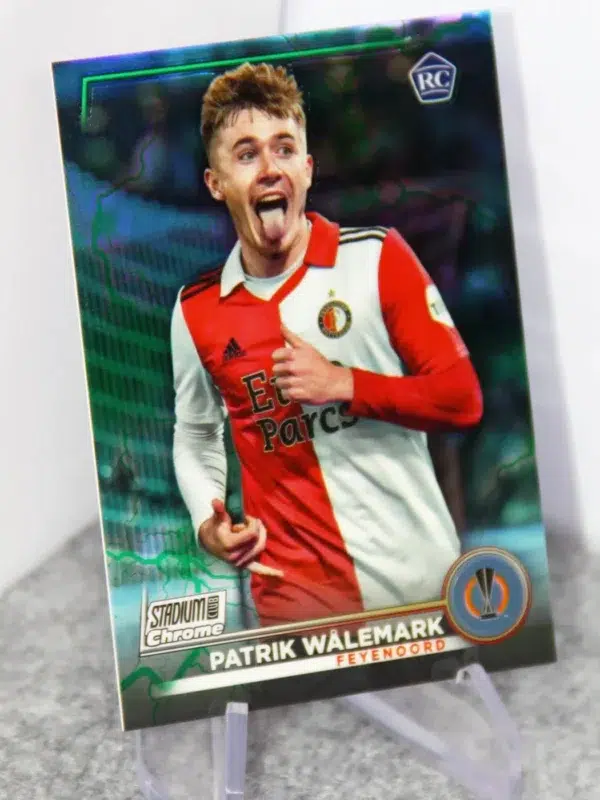 2023-24 Patrik Walemark #35 Topps Stadium Club Chrome UEFA Europa League Green Lightning Refractor SN#67 - stand