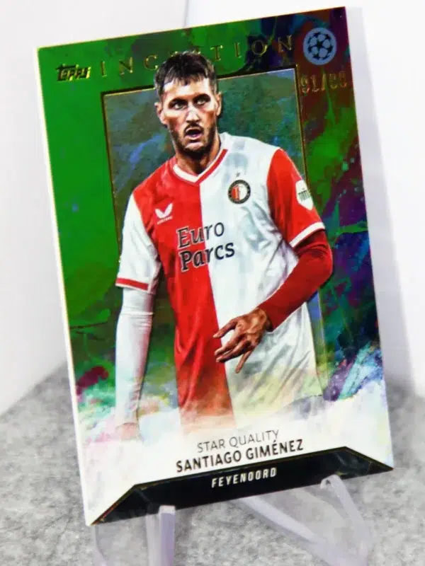 2023-24 Santiago Gimenez #ISG Topps Inception UEFA Champions League Star Quality Green Refractor SN#91 - stand