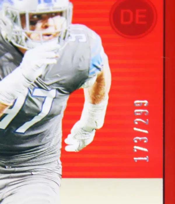 2023 Aidan Hutchinson #32 Panini Legacy Red Parallel SN#173 - detail