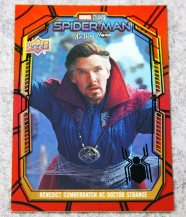2023 Benedict Cumberbatch as Doctor Strange #E-7 Upper Deck Marvel Spider-Man Ensemble Gold SN#253 - front