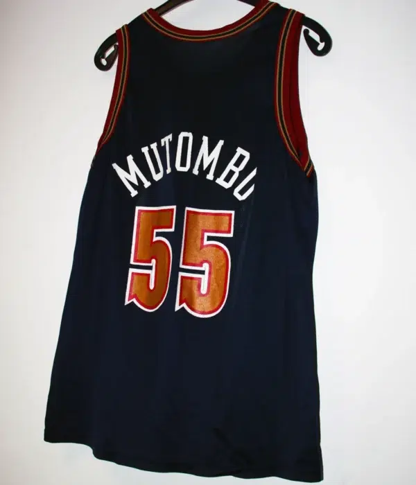 Dikembe Mutombo #55 Denver Nuggets NBA Vintage Road Basketball Jersey - XL - back