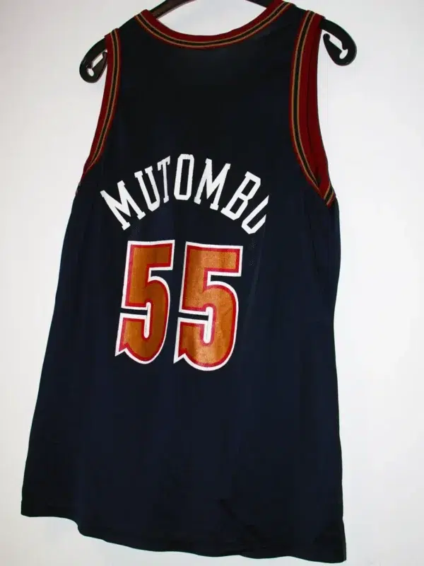 Dikembe Mutombo #55 Denver Nuggets NBA Vintage Road Basketball Jersey - XL - back