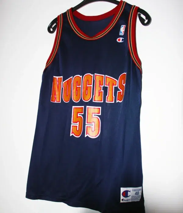 Dikembe Mutombo #55 Denver Nuggets NBA Vintage Road Basketball Jersey - XL - front