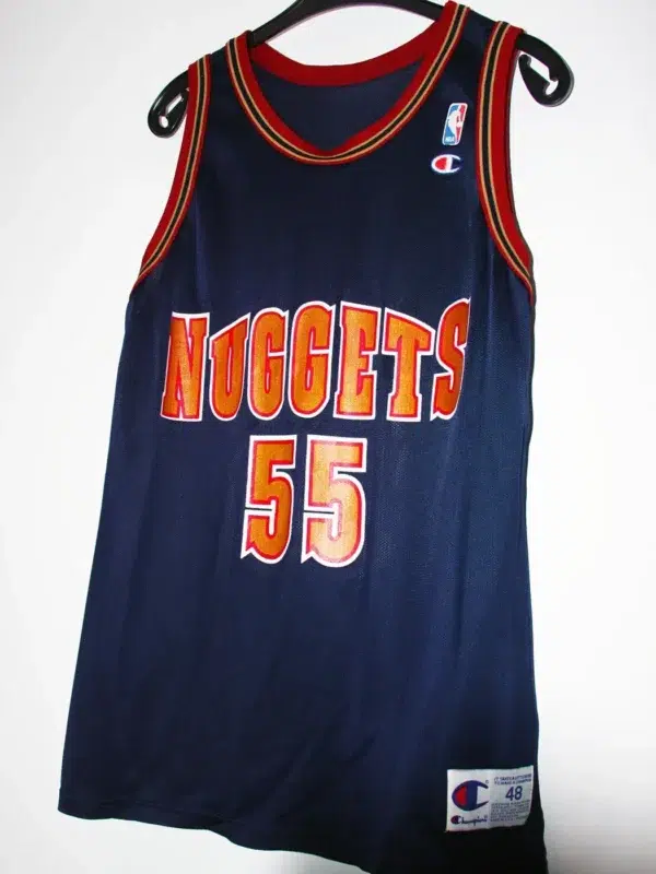 Dikembe Mutombo #55 Denver Nuggets NBA Vintage Road Basketball Jersey - XL - front
