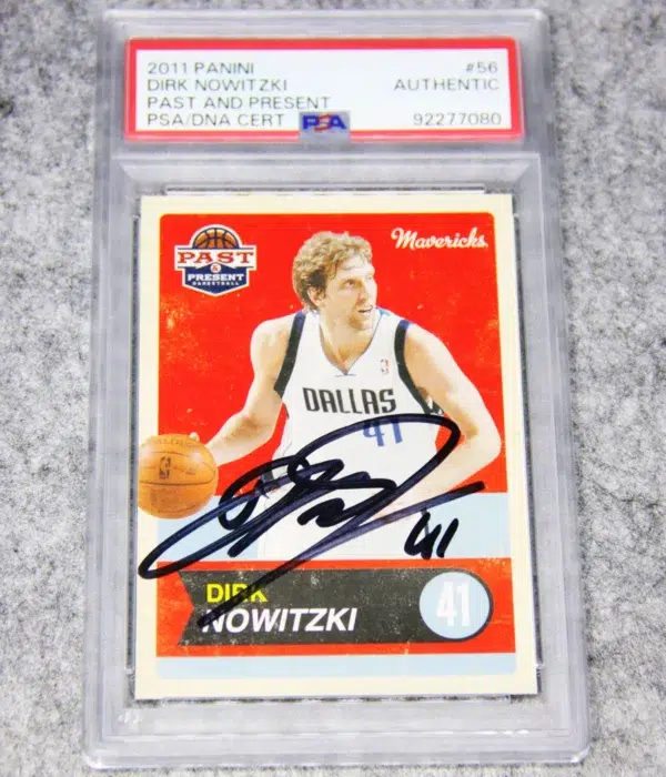 2011-12 Dirk Nowitzki #56 Panini Past & Present Basketball PSA-DNA - front