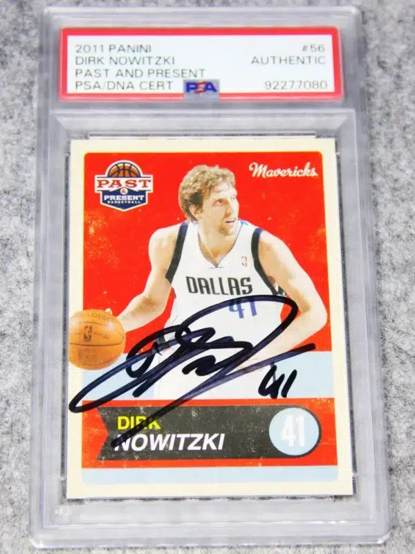 2011-12 Dirk Nowitzki #56 Panini Past & Present Basketball PSA-DNA - front