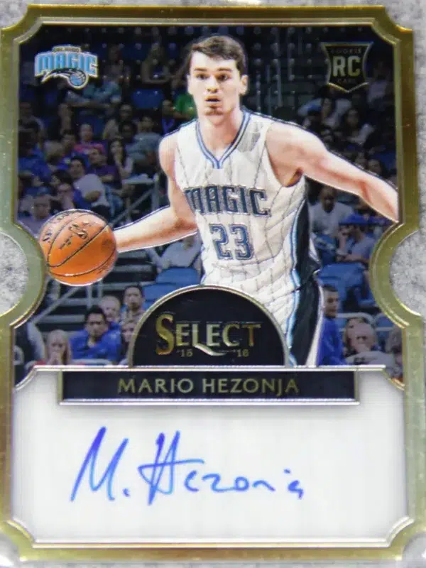 2015-16 Mario Hezonja #6 Panini Select Die-Cut RC Autograph SN#31 - front
