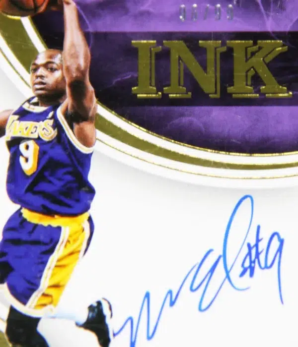 2015-16 Nick Van Exel #IK-NVA Panini Immaculate Collection Ink Autograph SN#6 - detail