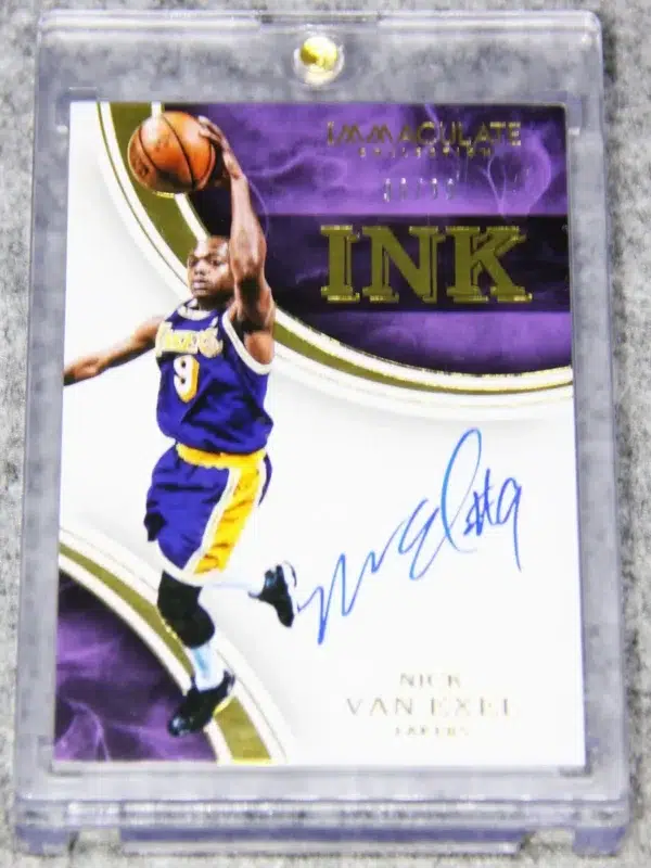 2015-16 Nick Van Exel #IK-NVA Panini Immaculate Collection Ink Autograph SN#6 - front