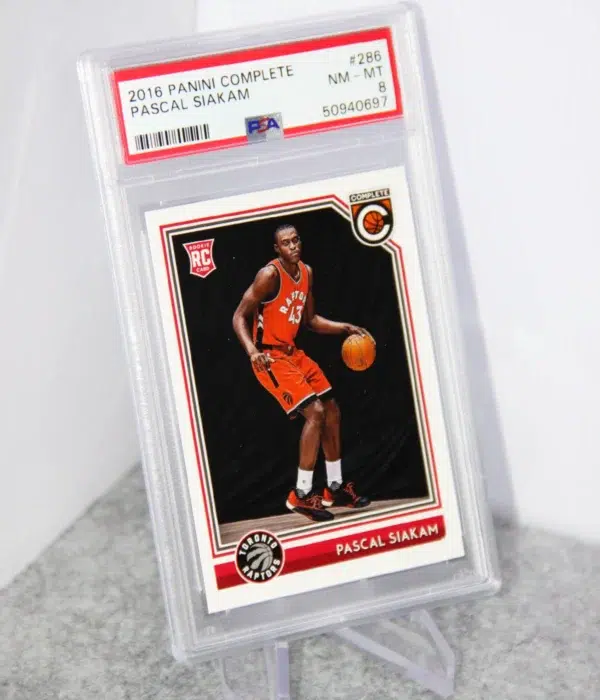2016-17 Pascal Siakam #286 Panini Complete RC PSA 8 NM-MT - stand