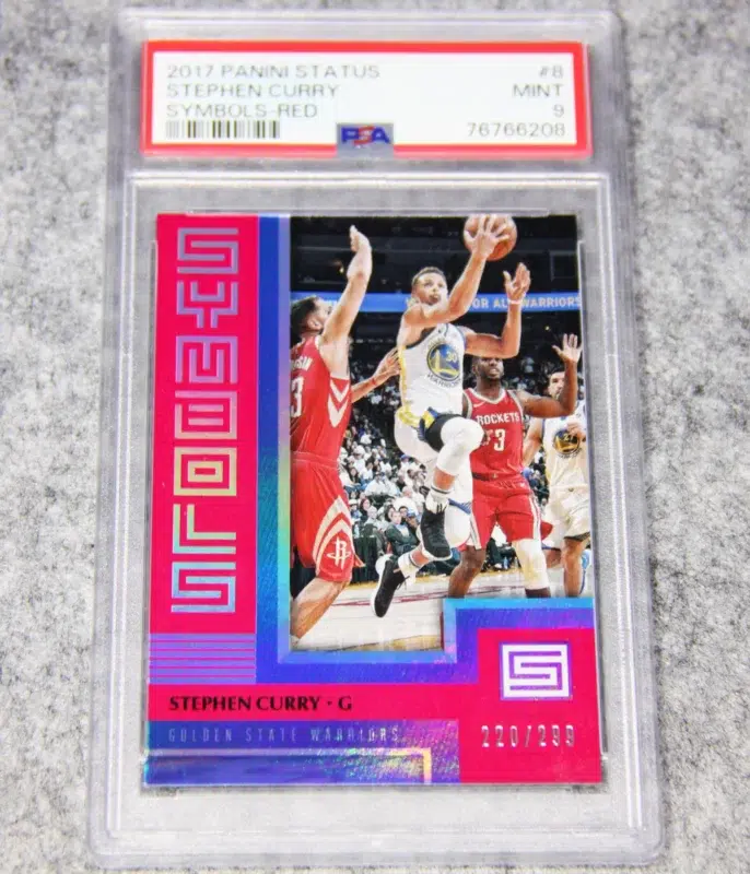 2017-18 Stephen Curry #8 Panini Status Symbols Red PSA 9
