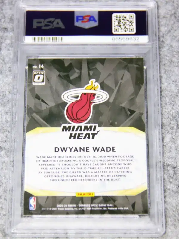 2020-21 Dwyane Wade #16 Panini Donruss Optic Winner Stays PSA-DNA 10 GEM MT - back