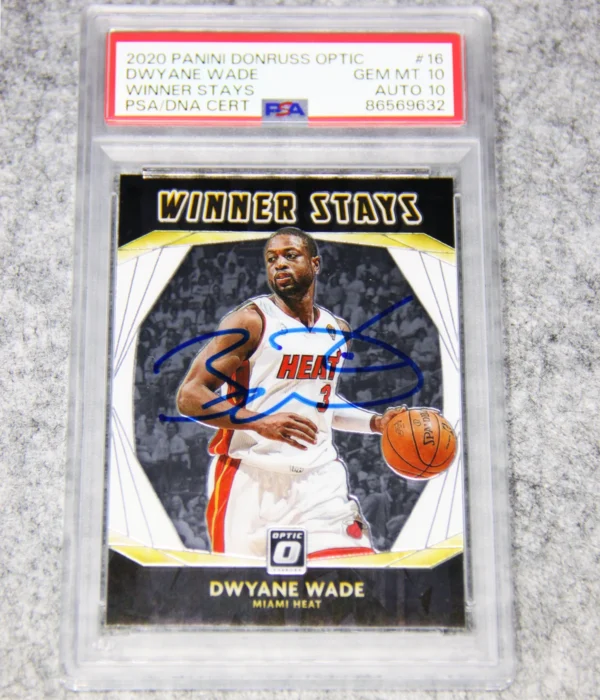 2020-21 Dwyane Wade #16 Panini Donruss Optic Winner Stays PSA-DNA 10 GEM MT - front