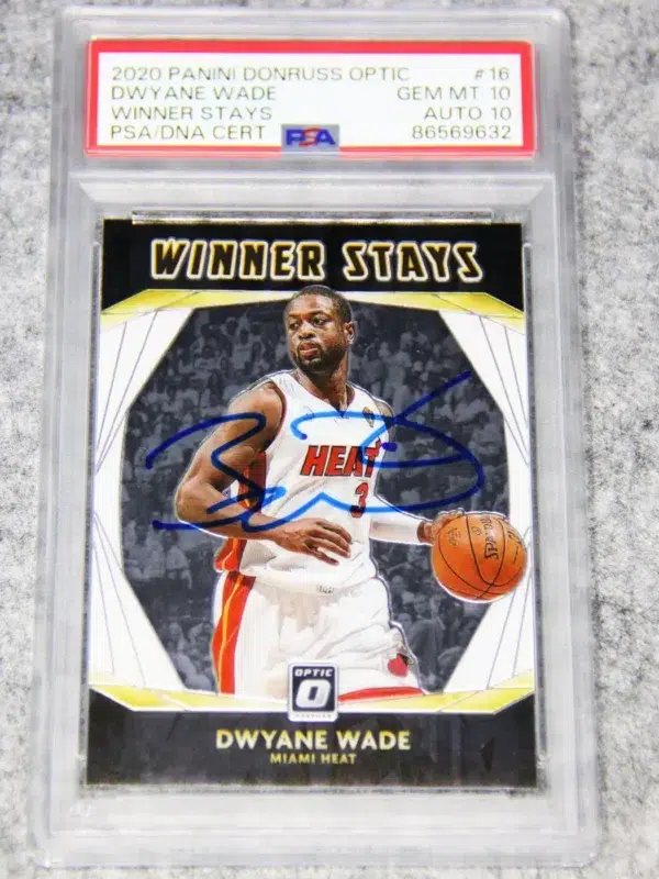 2020-21 Dwyane Wade #16 Panini Donruss Optic Winner Stays PSA-DNA 10 GEM MT - front