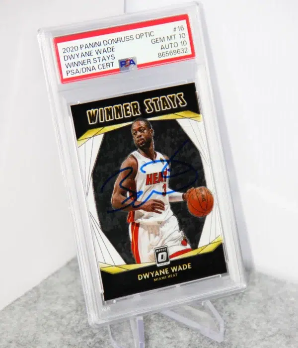 2020-21 Dwyane Wade #16 Panini Donruss Optic Winner Stays PSA-DNA 10 GEM MT - stand