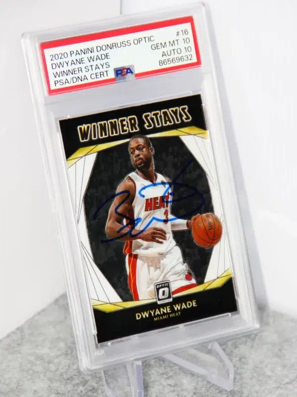 2020-21 Dwyane Wade #16 Panini Donruss Optic Winner Stays PSA-DNA 10 GEM MT - stand
