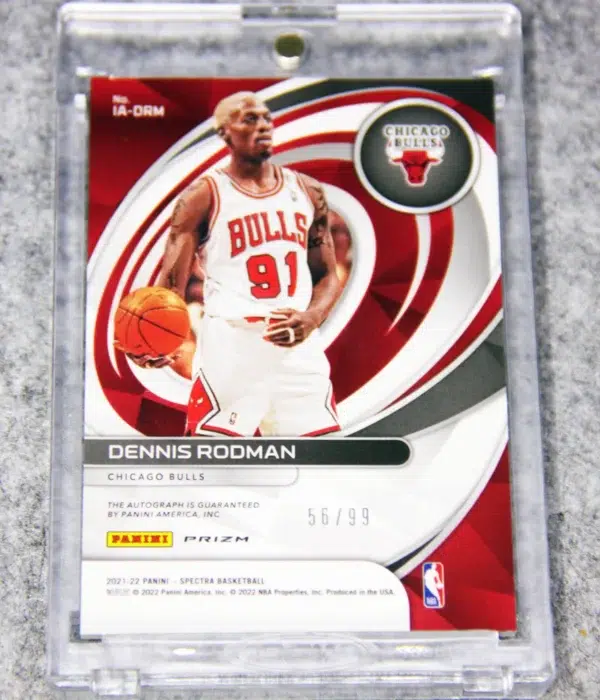 2021-22 Dennis Rodman #IA-DRM Panini Spectra Icons Autographed Silver Prizm SN#56 - back
