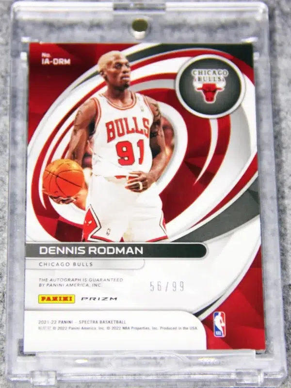 2021-22 Dennis Rodman #IA-DRM Panini Spectra Icons Autographed Silver Prizm SN#56 - back