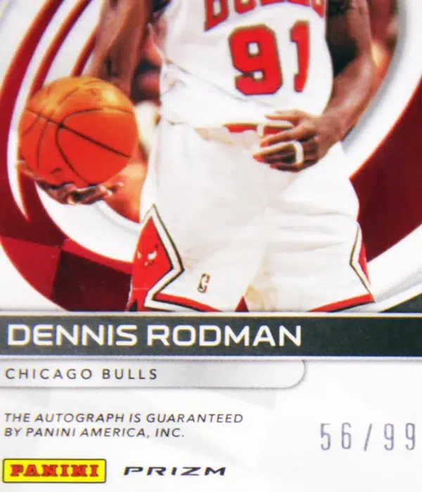 2021-22 Dennis Rodman #IA-DRM Panini Spectra Icons Autographed Silver Prizm SN#56 - detail
