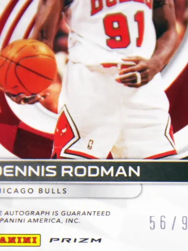 2021-22 Dennis Rodman #IA-DRM Panini Spectra Icons Autographed Silver Prizm SN#56 - detail