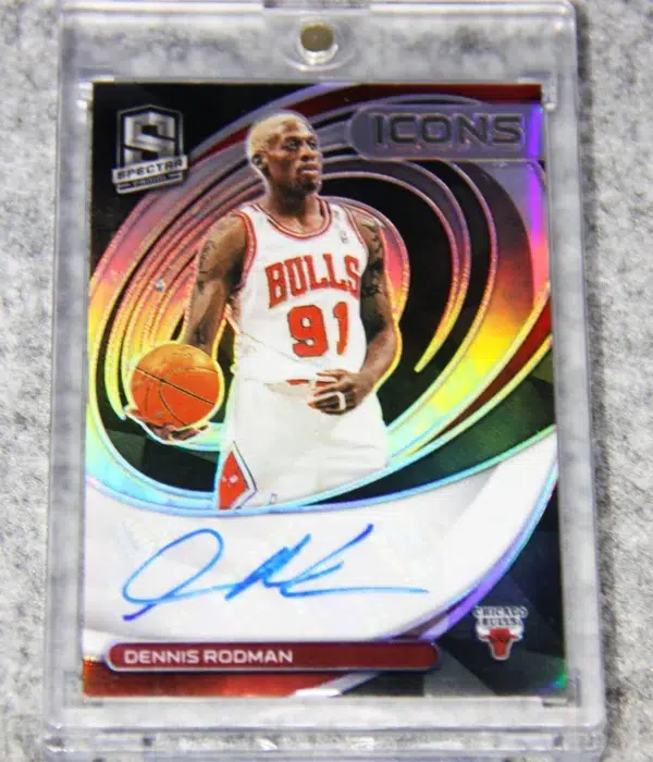 2021-22 Dennis Rodman #IA-DRM Panini Spectra Icons Autographed Silver Prizm SN#56 - front