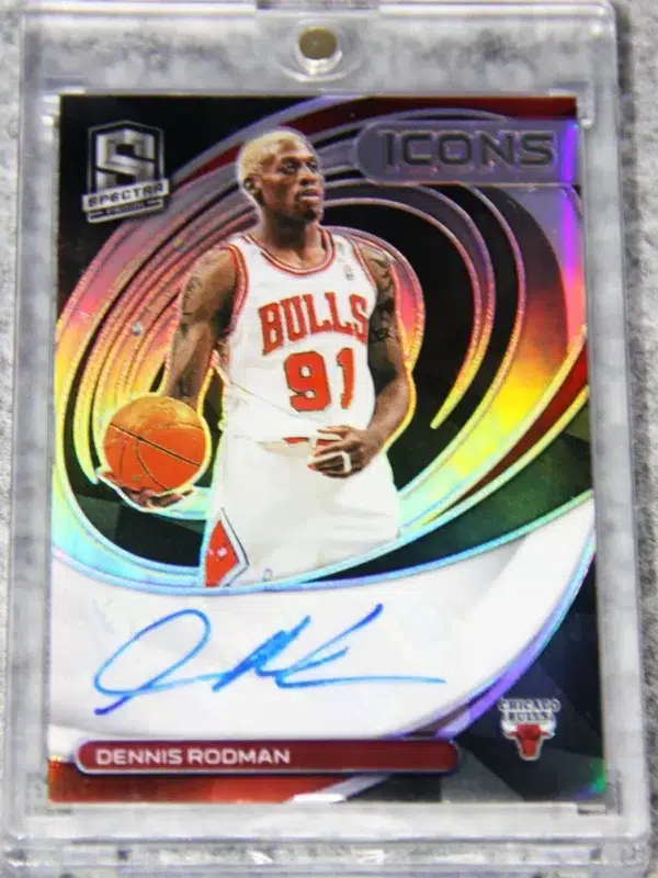 2021-22 Dennis Rodman #IA-DRM Panini Spectra Icons Autographed Silver Prizm SN#56 - front