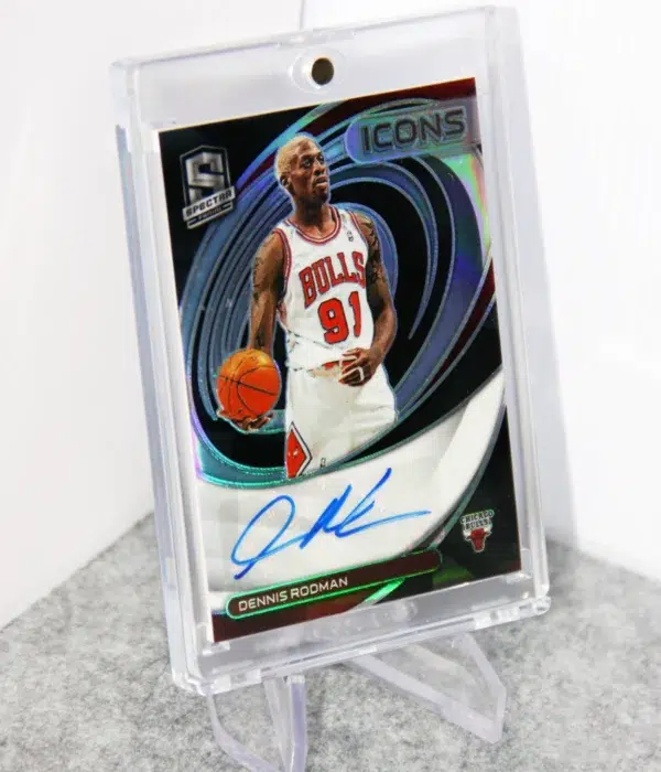 2021-22 Dennis Rodman #IA-DRM Panini Spectra Icons Autographed Silver Prizm SN#56 - stand