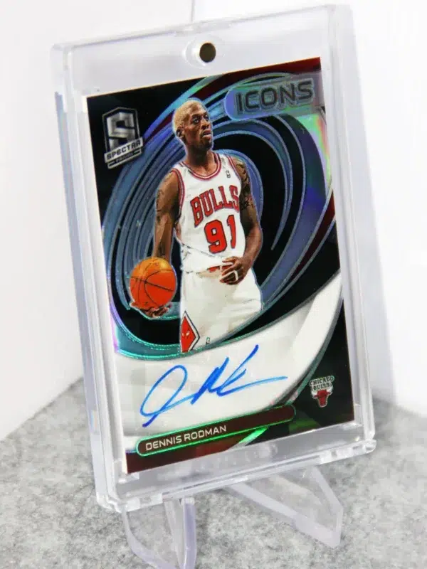 2021-22 Dennis Rodman #IA-DRM Panini Spectra Icons Autographed Silver Prizm SN#56 - stand