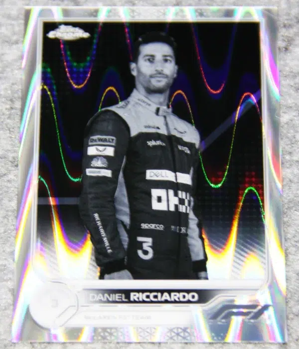 2022 Daniel Ricciardo #37 Topps Chrome F1 Black & White Raywave Refractor - front