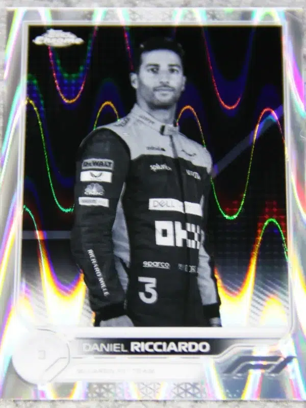 2022 Daniel Ricciardo #37 Topps Chrome F1 Black & White Raywave Refractor - front