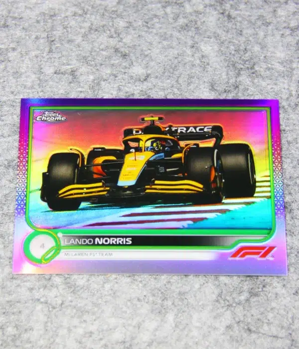2022 Lando Norris #35 Topps Chrome F1 Purple Green Refractor - front