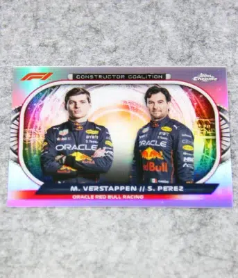 2022 Max Verstappen & Sergio Perez #CC-RBR Topps Chrome F1 Constructors Coalition - front