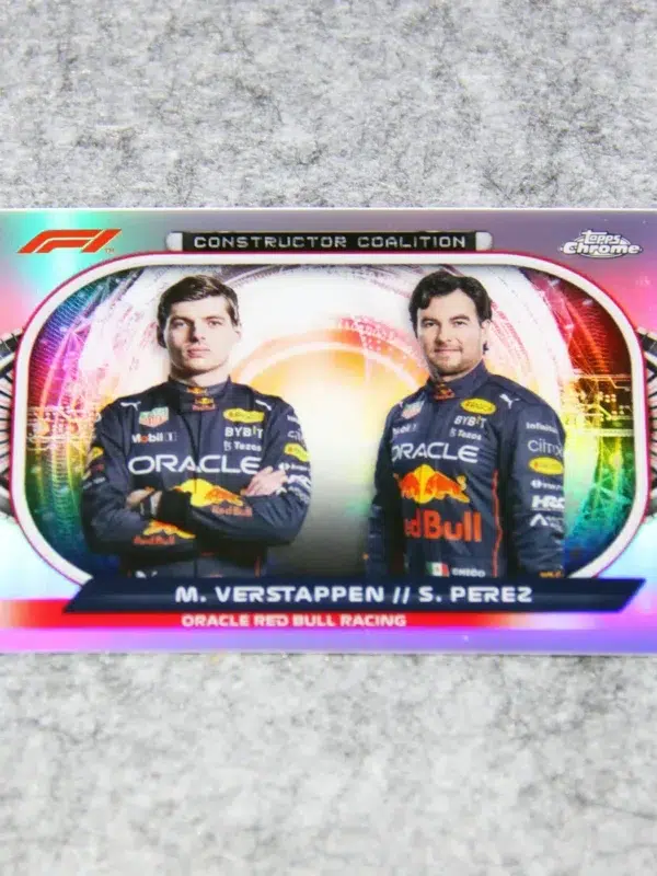 2022 Max Verstappen & Sergio Perez #CC-RBR Topps Chrome F1 Constructors Coalition - front