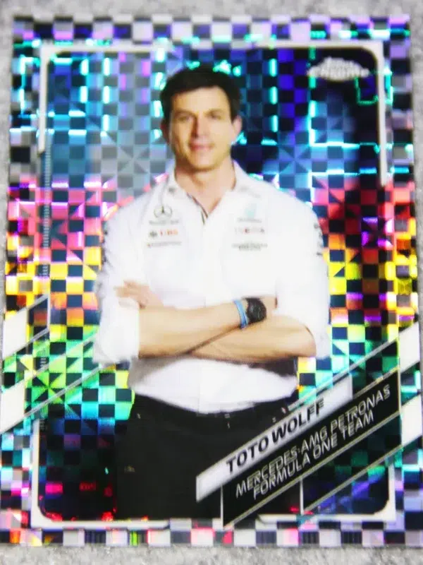 2022 Toto Wolff #99 Topps Chrome F1 Checker Flag Refractor SP - front